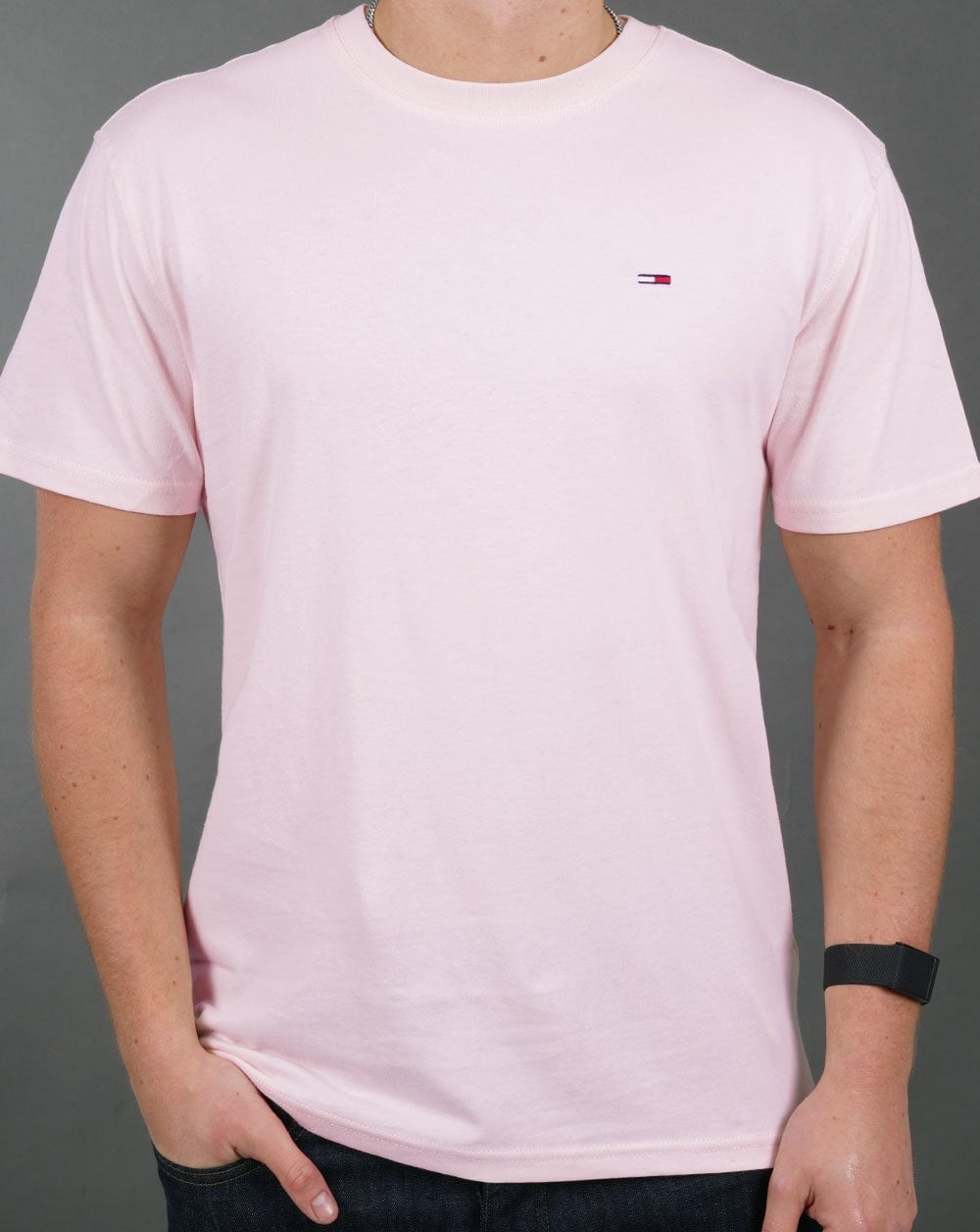 Tommy Jeans – Solides T-Shirt in Hellrosa