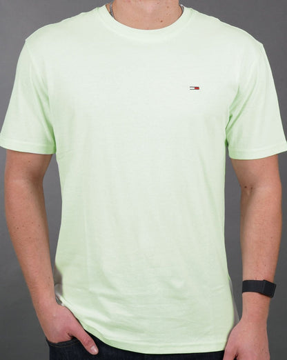 Tommy Jeans – Solides T-Shirt in Minzgrün