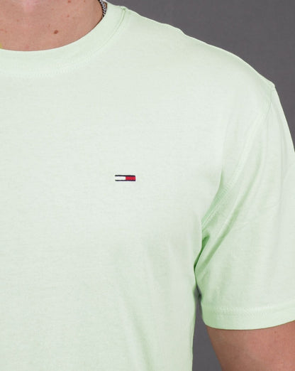 Tommy Jeans – Solides T-Shirt in Minzgrün