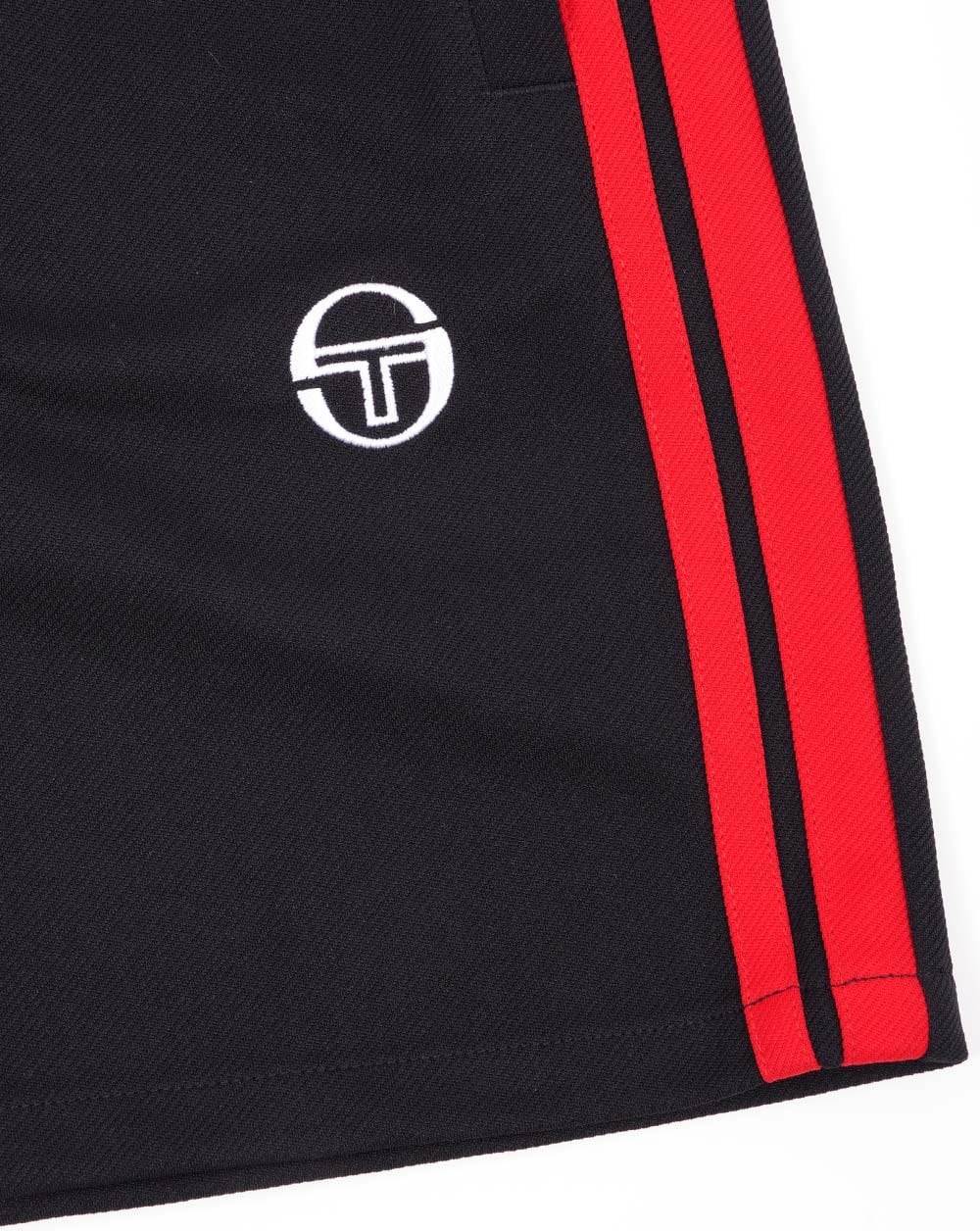 Sergio Tacchini Striped Casual Shorts Black/Dark Red