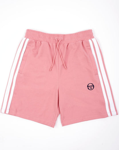 Sergio Tacchini Gestreifte Freizeitshorts Dunkelrosa/Weiß