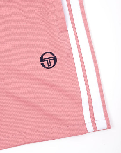 Sergio Tacchini Gestreifte Freizeitshorts Dunkelrosa/Weiß