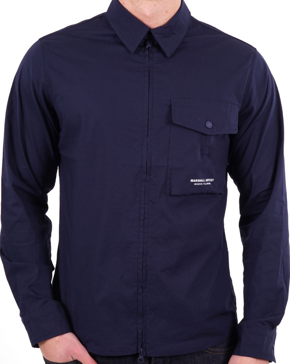 Marshall Artist Gaberdine Zip Overshirt Marineblau