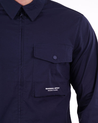 Marshall Artist Gaberdine Zip Overshirt Marineblau