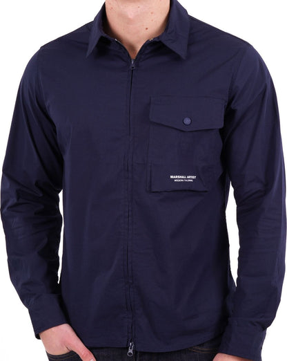 Marshall Artist Gaberdine Zip Overshirt Marineblau