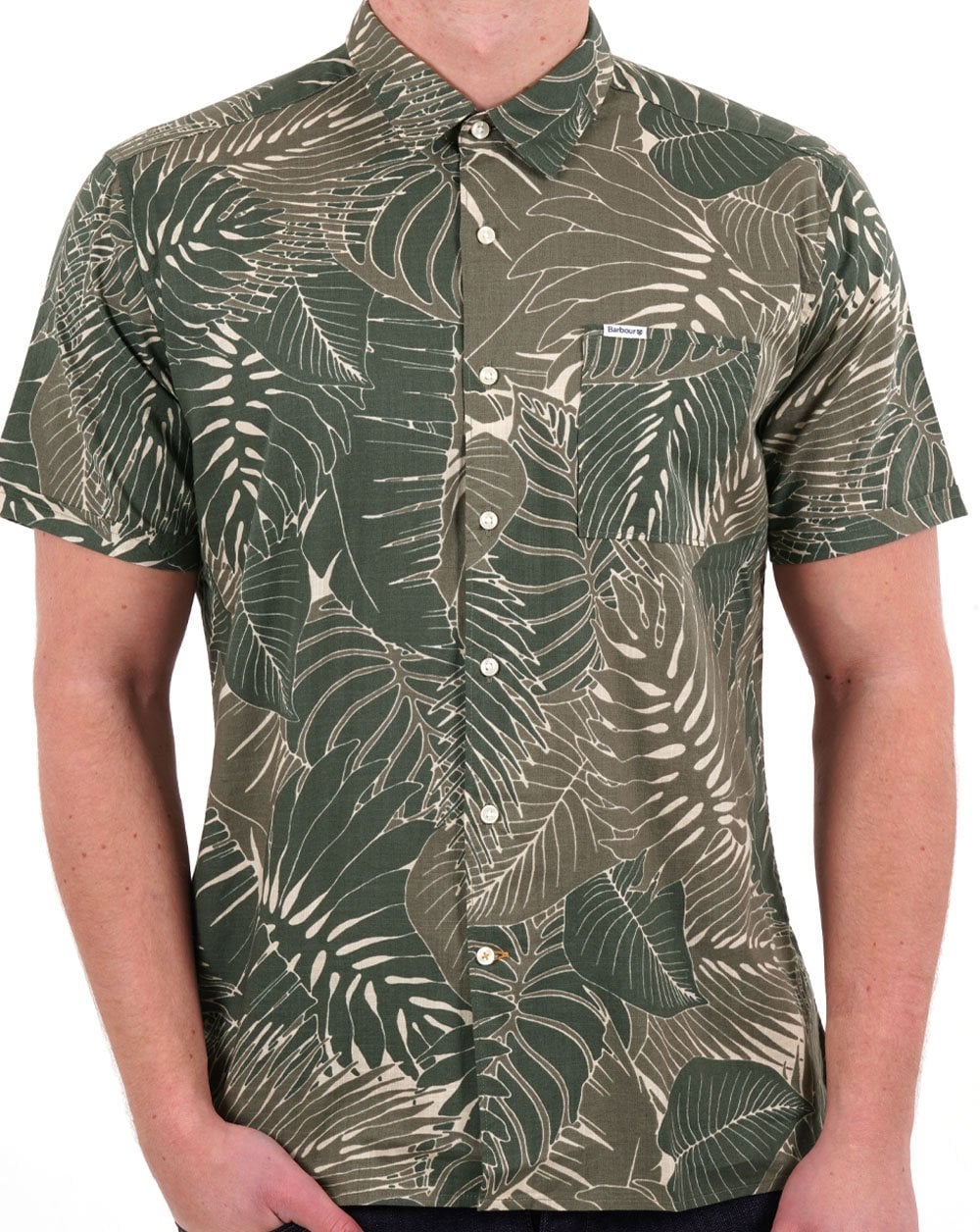 Barbour Corwall Sommer Kurzarmhemd Olivgrün