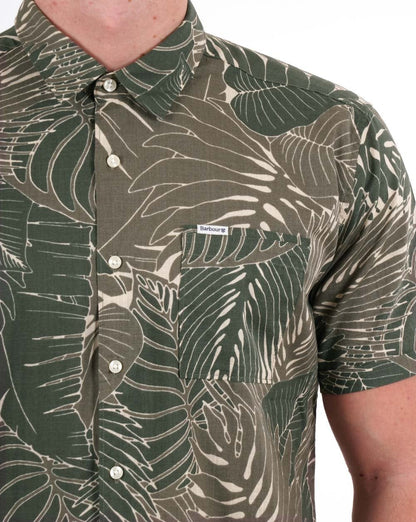 Barbour Corwall Sommer Kurzarmhemd Olivgrün