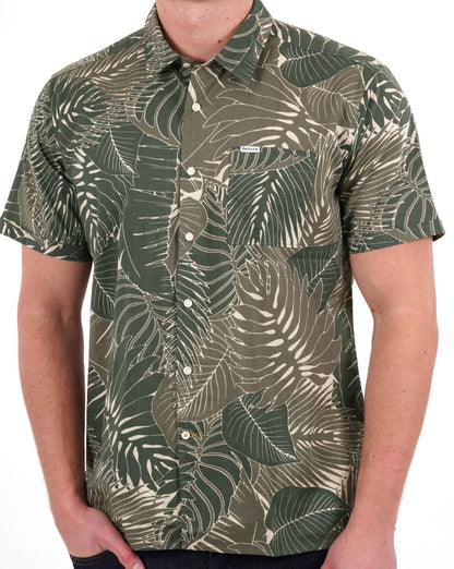 Barbour Corwall Sommer Kurzarmhemd Olivgrün