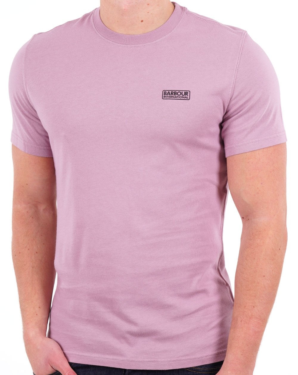 Barbour International – T-Shirt mit kleinem Logo in Zartrosa