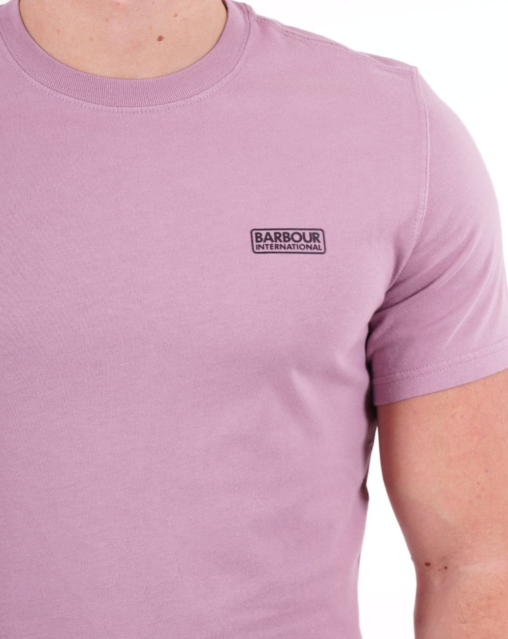 Barbour International – T-Shirt mit kleinem Logo in Zartrosa