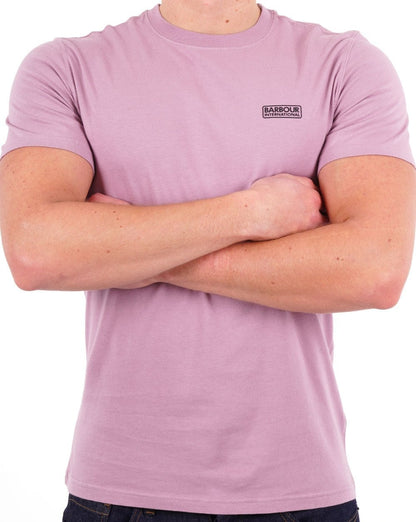 Barbour International – T-Shirt mit kleinem Logo in Zartrosa