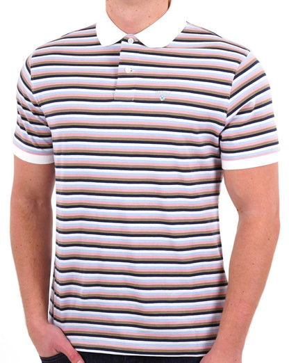 Barbour Sandown Streifenpolo Weiß