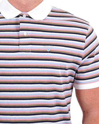 Barbour Sandown Streifenpolo Weiß