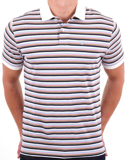 Barbour Sandown Streifenpolo Weiß