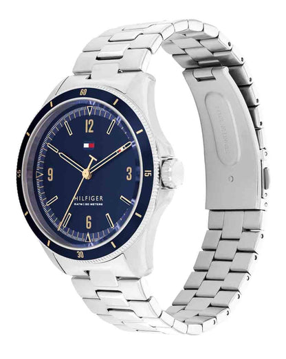 Tommy Hilfiger Maverick Uhr Silber/Marineblau