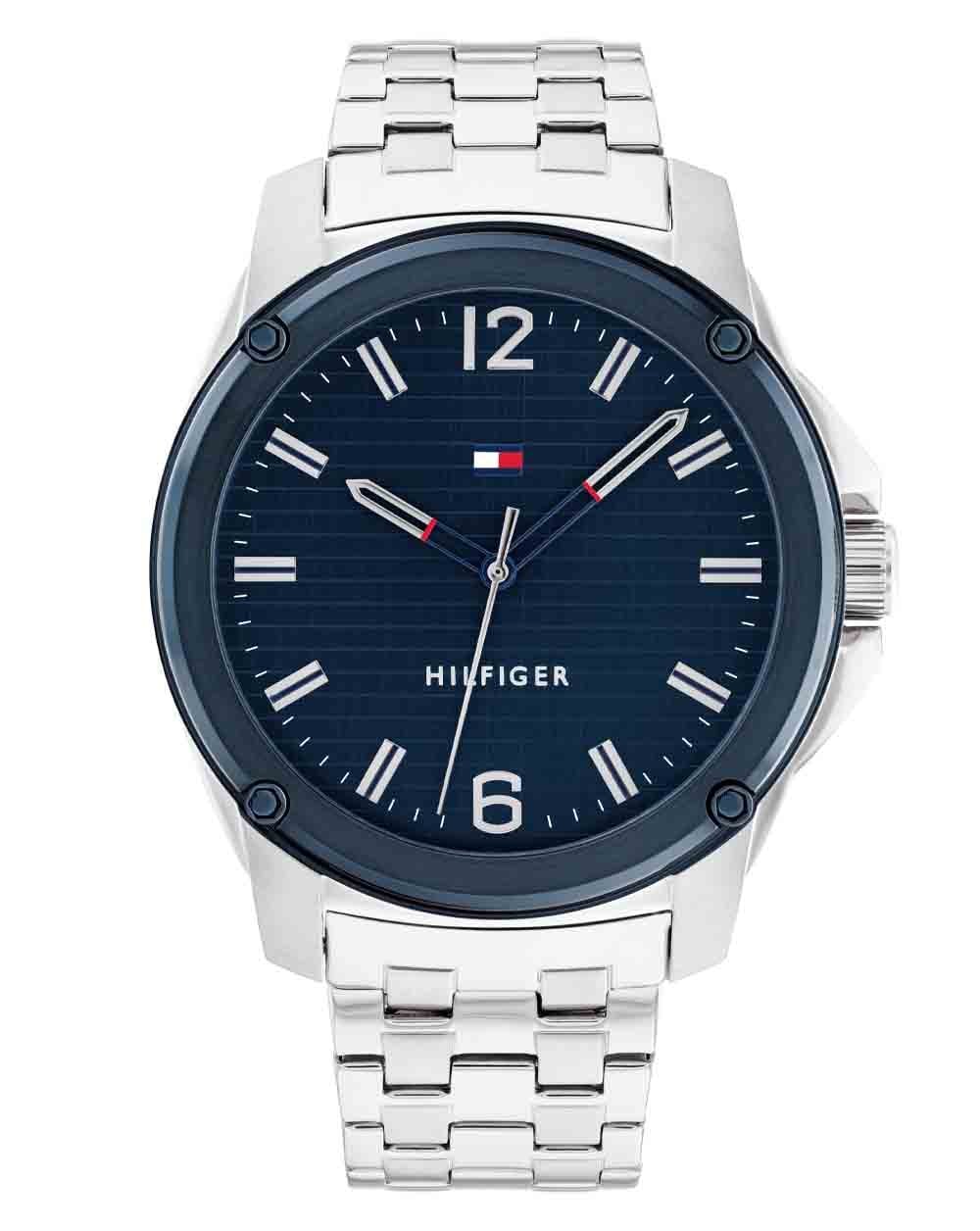 Tommy Hilfiger Jason Uhr Silber/Marineblau