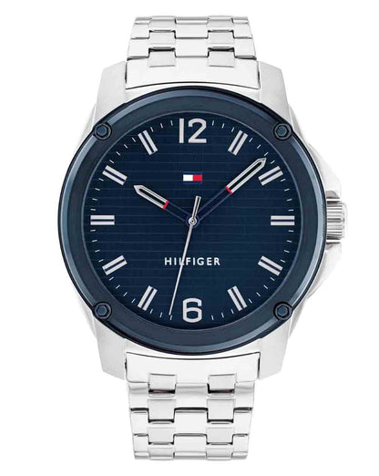 Tommy Hilfiger Jason Uhr Silber/Marineblau