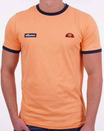 Ellesse Ringer-T-Shirt Orange/Marineblau