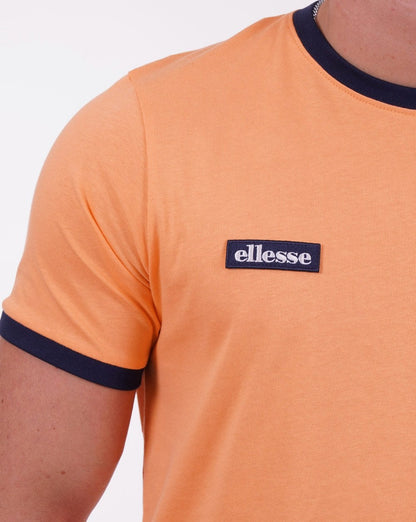 Ellesse Ringer-T-Shirt Orange/Marineblau