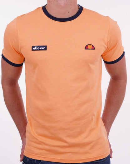 Ellesse Ringer-T-Shirt Orange/Marineblau