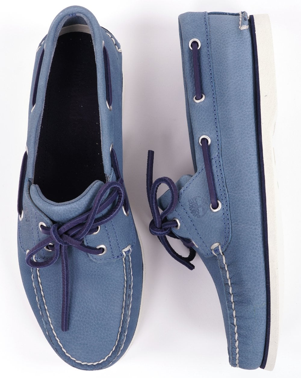 Timberland Classic 2-Ösen-Bootsschuh Blaues Nubukleder
