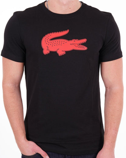 Lacoste Sport Logo T-Shirt Schwarz/Rot