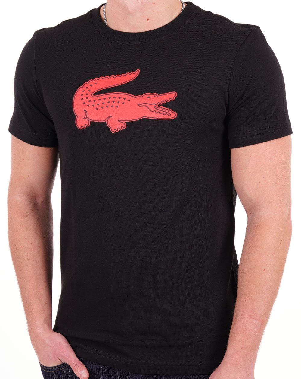 Lacoste Sport Logo T-Shirt Schwarz/Rot
