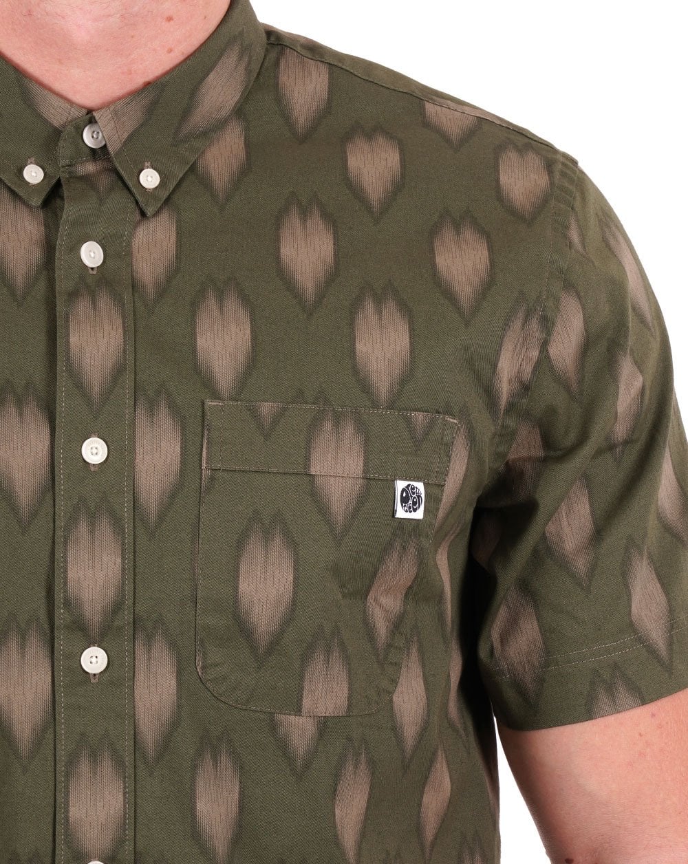 Pretty Green Vetiver Short Sleeve Shirt Khaki Green