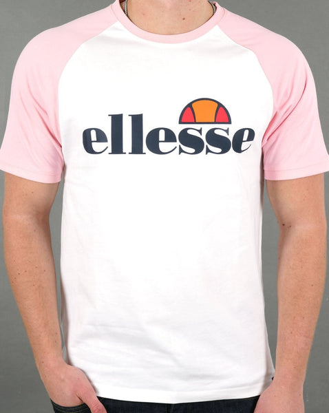 Ellesse Corp T Shirt White/Light Pink