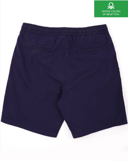 Benetton Shorts aus Baumwollcanvas mit Kordelzug in Marineblau