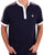 Fila Vintage Collarless Polo Shirt Navy