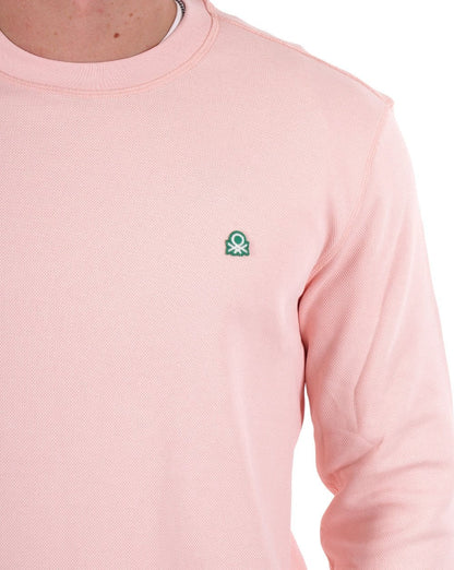 Benetton Piqué-Sweatshirt Lachsrosa