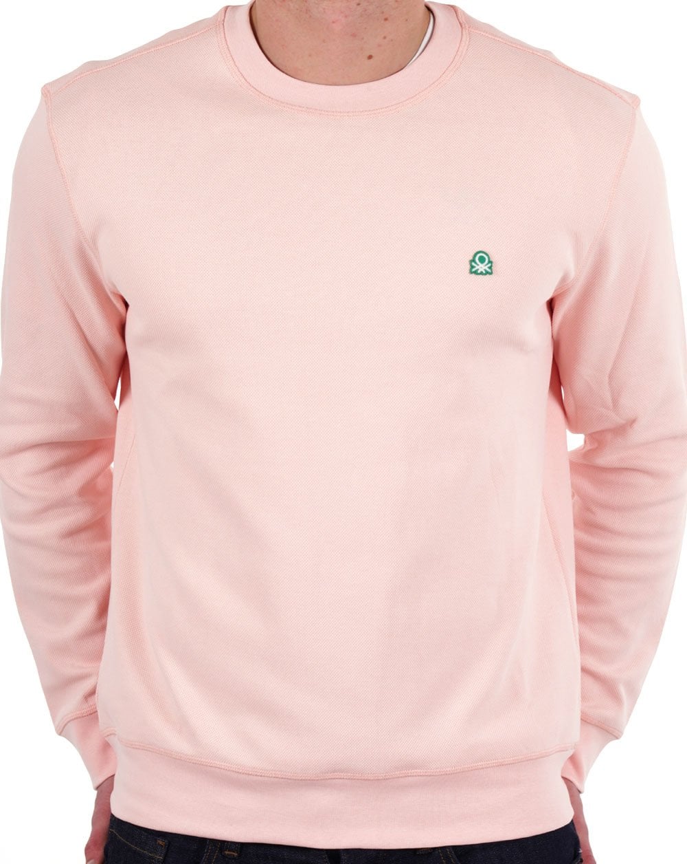Benetton Piqué-Sweatshirt Lachsrosa