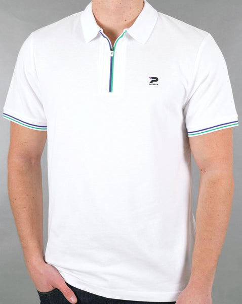 Patrick Zip Polo Shirt White