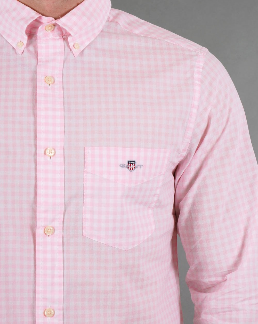 Gant Popeline-Hemd mit Vichy-Karomuster Rosa