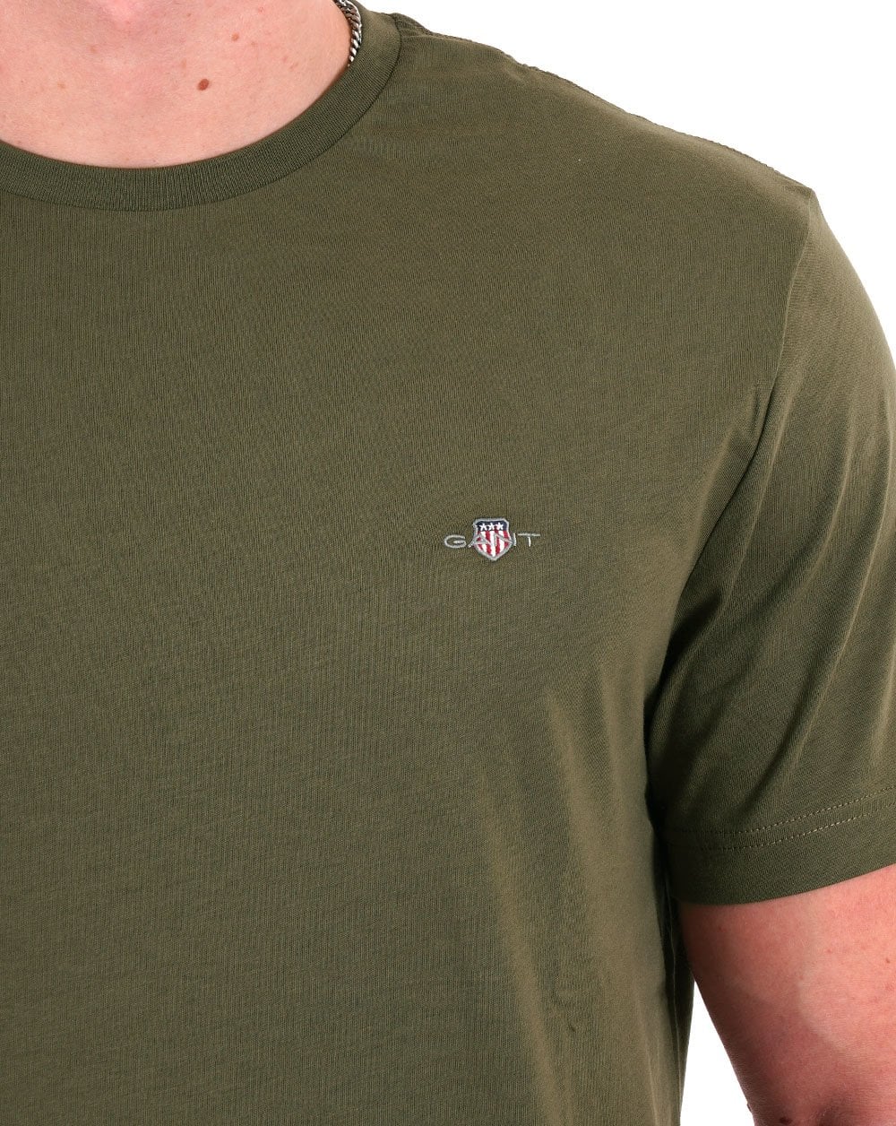 Gant Shield Crew T-Shirt Olivgrün