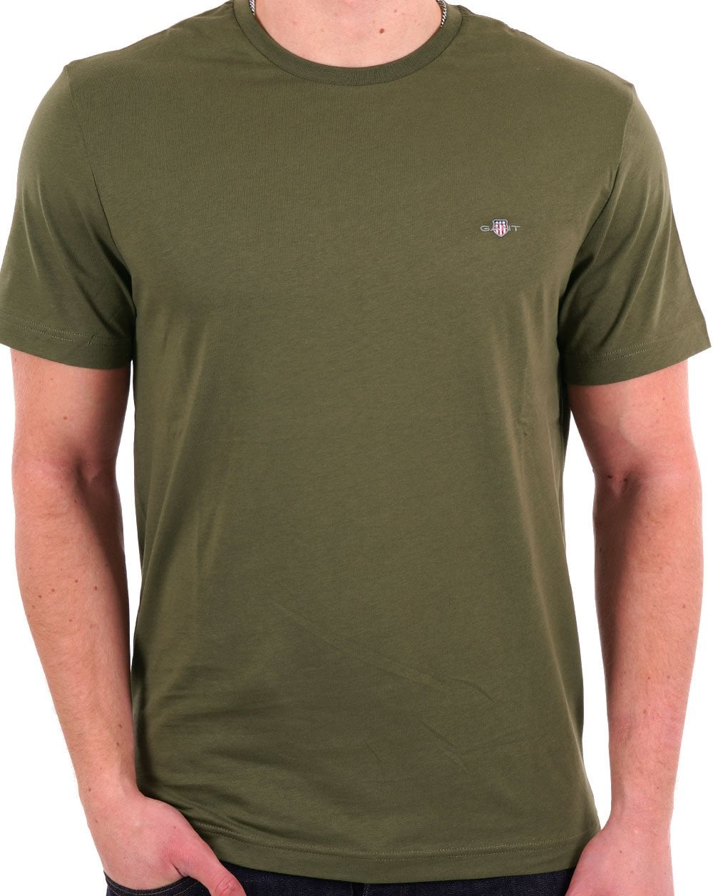 Gant Shield Crew T-Shirt Olivgrün