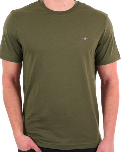 Gant Shield Crew T-Shirt Olivgrün