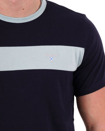 Barbour Panel T-Shirt Marineblau