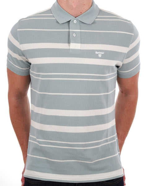 Barbour Striped Polo Shirt Blue Chalk