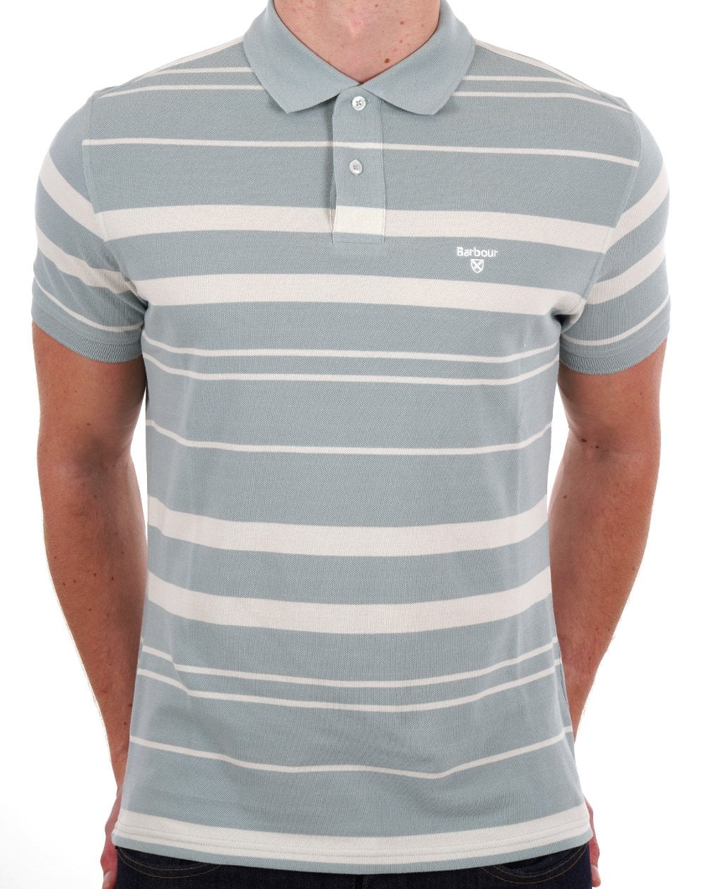 Barbour – Gestreiftes Poloshirt in Blaukreide