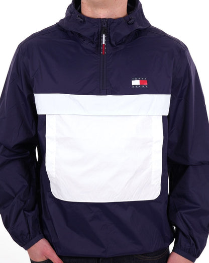 Tommy Jeans – Packbare Chicago Windjacke in Marineblau
