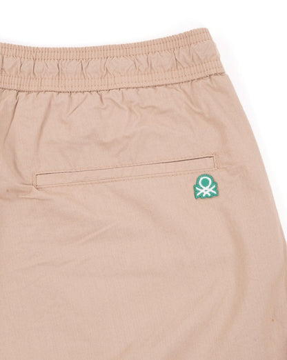 Benetton Shorts aus Baumwollcanvas mit Kordelzug Beige