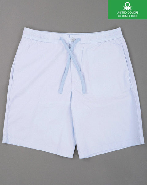 Benetton Cotton Canvas Drawstring Short Sky Blue