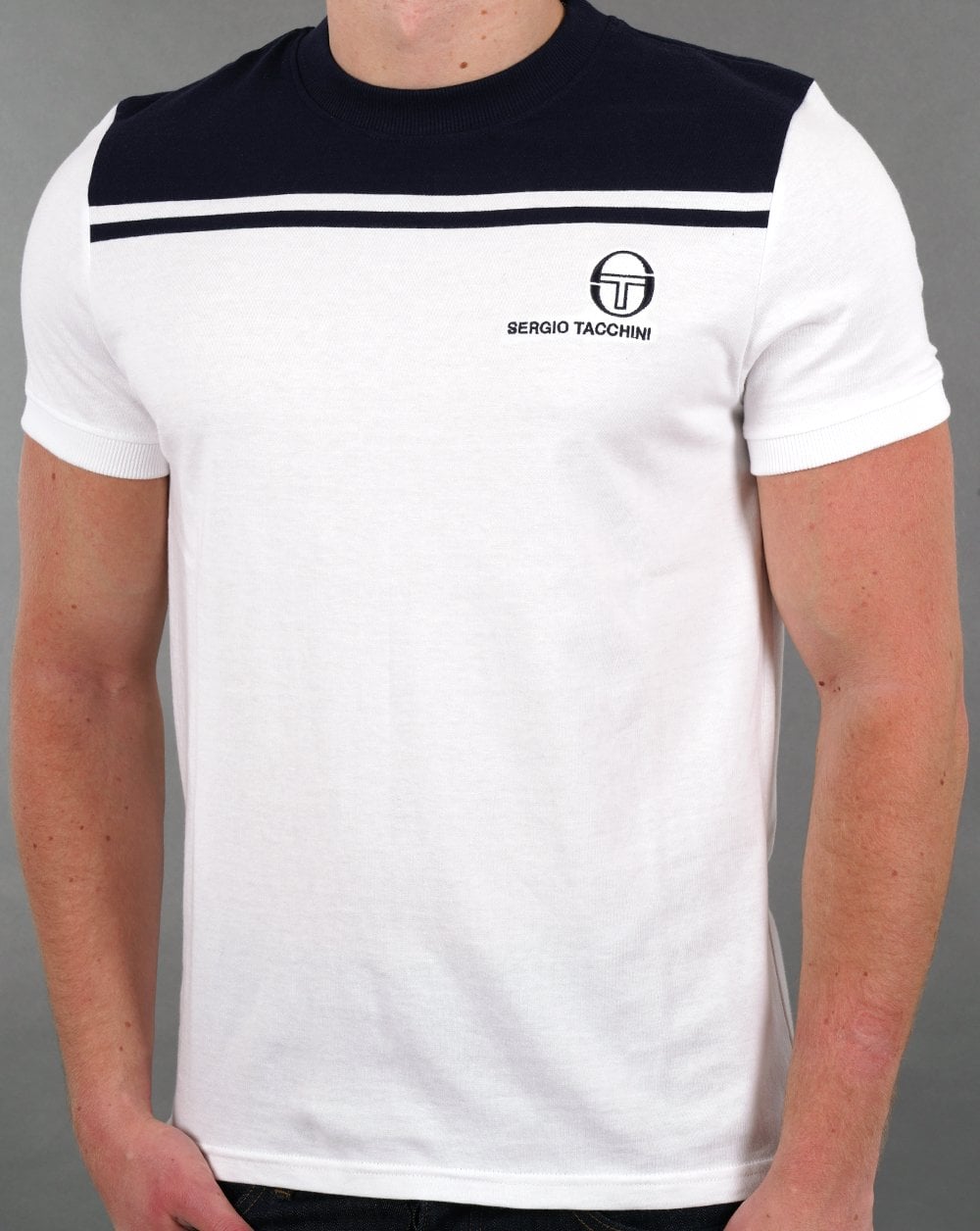 Sergio Tacchini New Young Line T-Shirt Weiß/Marineblau