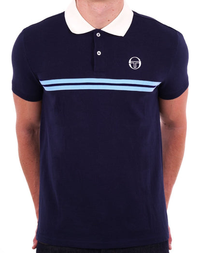 Sergio Tacchini Supermac Poloshirt Marineblau/Himmelblau
