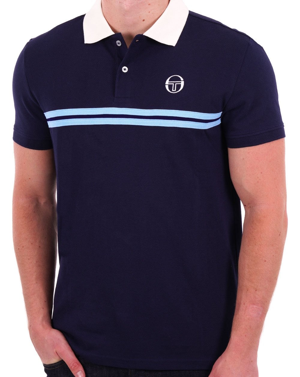 Sergio Tacchini Supermac Poloshirt Marineblau/Himmelblau