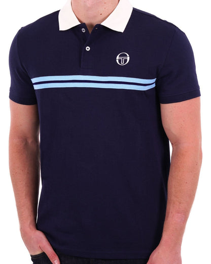 Sergio Tacchini Supermac Poloshirt Marineblau/Himmelblau