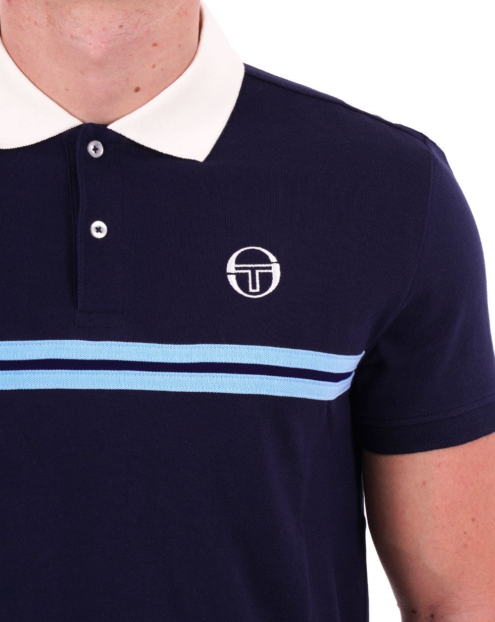 Sergio Tacchini Supermac Poloshirt Marineblau/Himmelblau