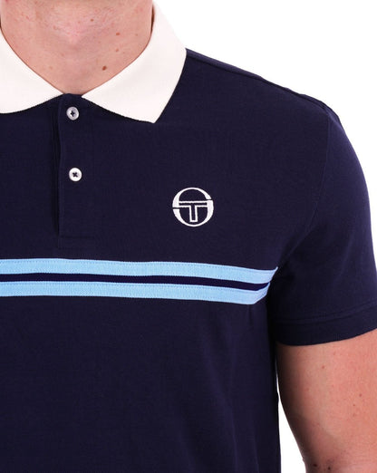 Sergio Tacchini Supermac Poloshirt Marineblau/Himmelblau